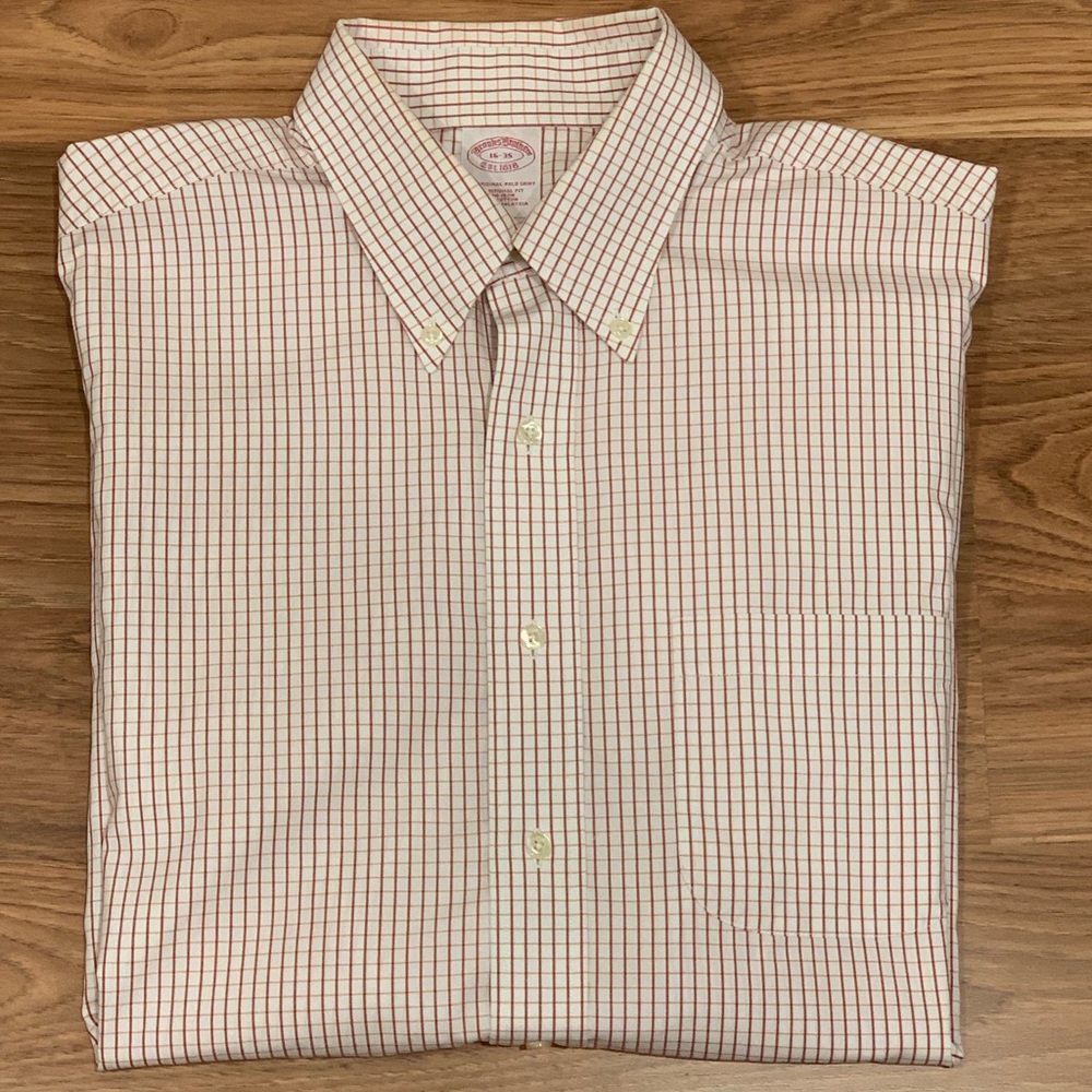 Brooks Brothers 1818 Checkered Dress Shirt Size L